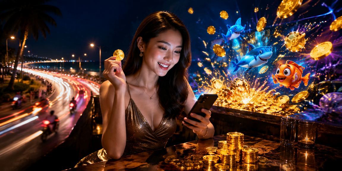 Người chơi trải nghiệm casino mobile tại bãi biển Mũi Né